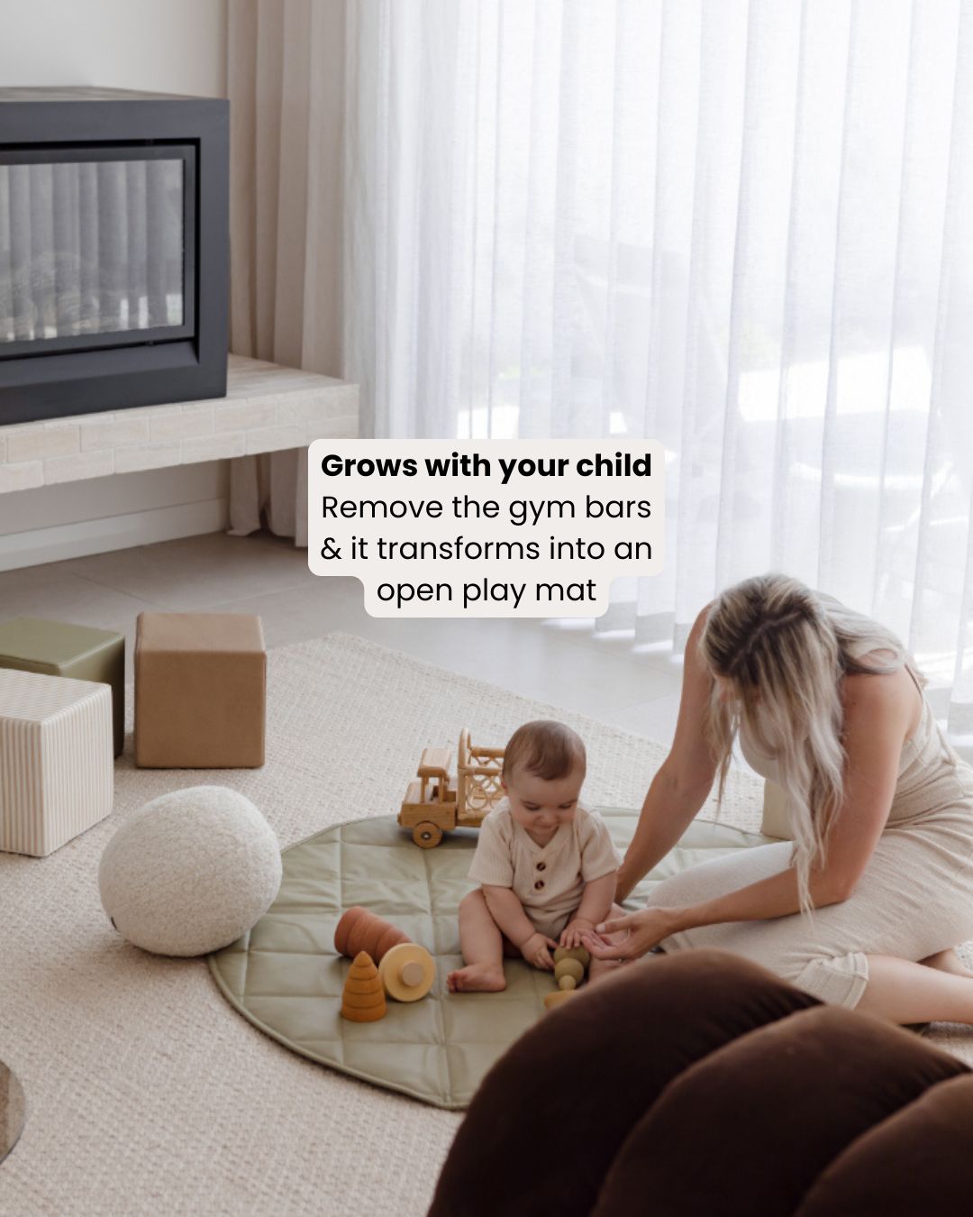 Quilted Play Mat & Baby Play Gym